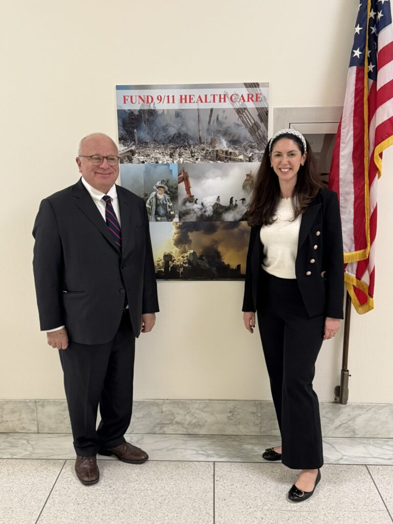 Benjamin Chevat and Deena Tauster, Chief of Staff to Congressman Andrew Garbarino outside the Congressman’s Washington Office.